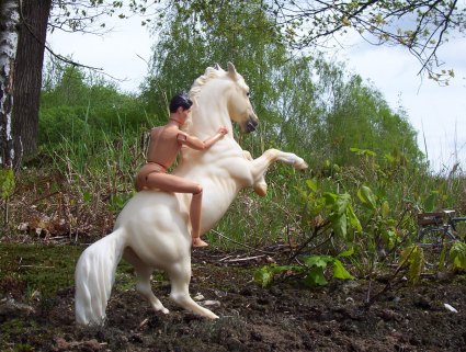 Nackt reiten auf pferd